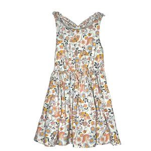 Tommy Bahama Dress Girls 3T White Pink Floral Braided Double Straps Boho Cottage